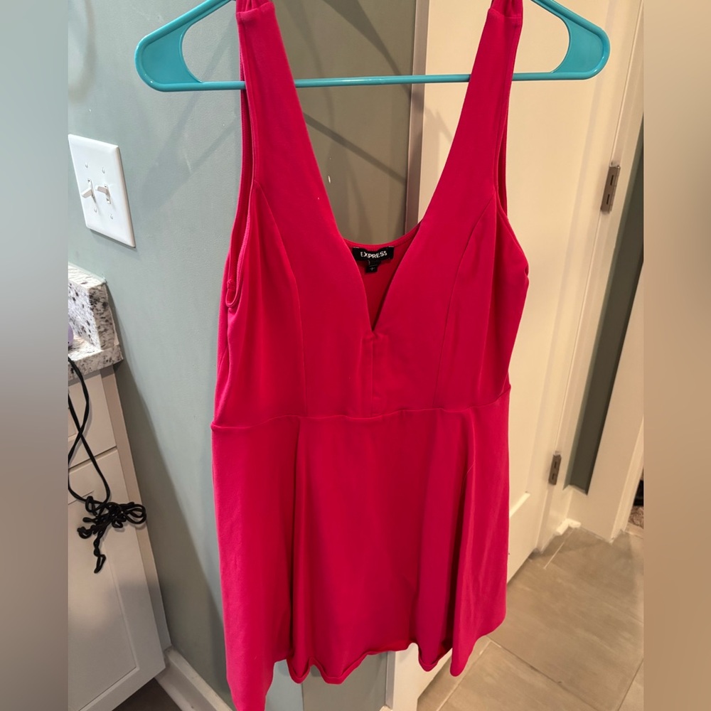 Pink express dress with shorts underneath
